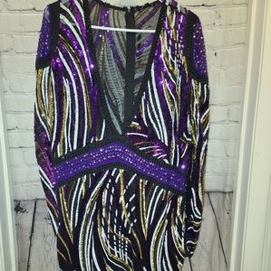 Look so good Sequin dress purple nwt US 3x